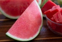 A,View,Of,A,Large,Slice,Of,Watermelon,Next,To