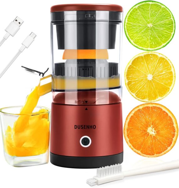 Citrus Juicer Machines Rechargeable - Portable Juicer with USB and Cleaning Brush for Orange, Lemon, Grapefruit（Update）