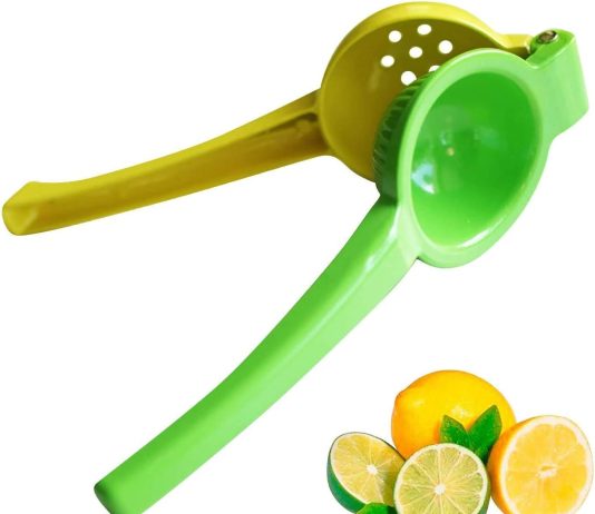 culinary elements metal lemon and lime squeezer manual press easy to use citrus juicer dishwasher safe 1 pack