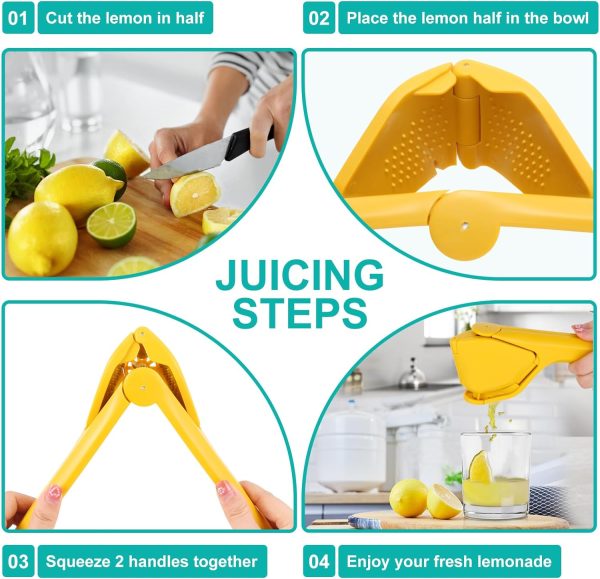 GISHOW Lemon Fluicer，Citrus Juicer，Manual Lemon Juicer ，Easy Squeeze Lemon Juicer，Citrus Juicer That Folds Flat for Space-Saving Storage Lemon Squeezer with Pivot to Increase Leverage.