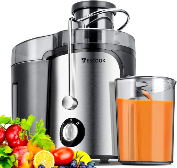 Juicer, 600W Juicer Machines 3 Speeds with 3 Feed Chute, Juicer Extractor for Whole Fruits  Vegs, Dishwasher Safe, BPA-Free, Non-Drip Function