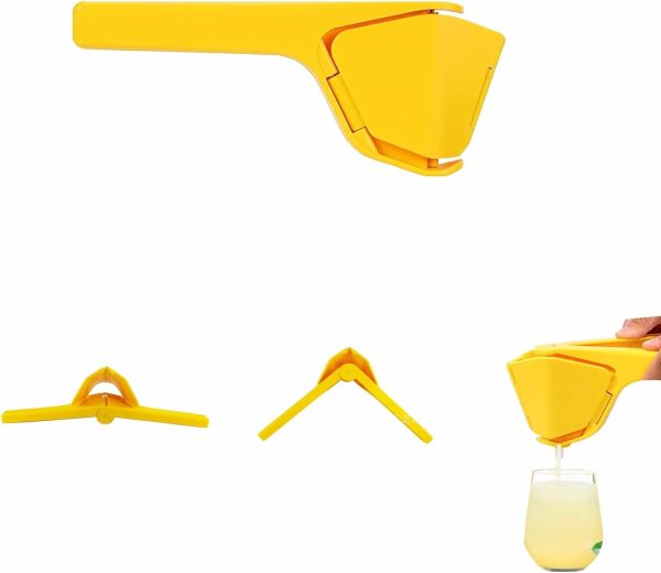 Lemon Juicer Squeezer, Easy Squeeze Hand Juicer, Citrus Squeezer That Folds Flat For Space-Saving Storage, Manual Lime squeezer with Sideways Pivot to Increase Leverage + Reduce Effort Needed