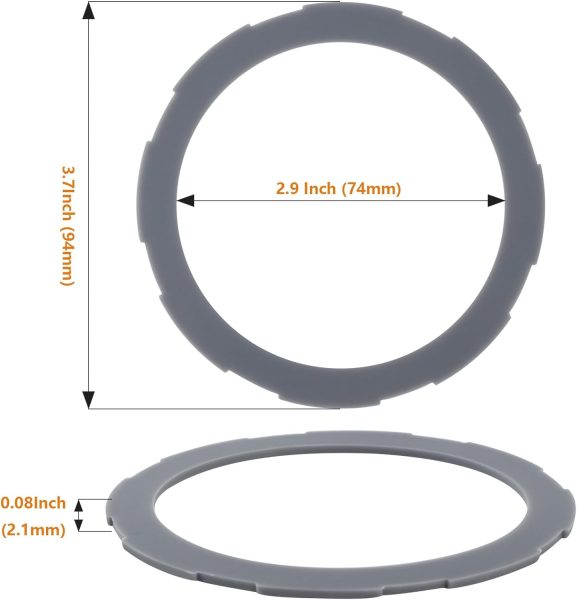 Qtcial 2 Packs Blender Gaskets 182341-000-842, Silicone Rubber Sealing O-ring, Premium Replacement Parts Compatible with Oster Pro 1200 Blender, Gray