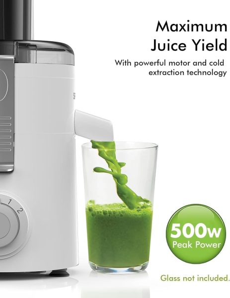 SiFENE Compact Juicer Machines, Centrifugal Juice Extractor for Fresh Fruit  Vegetable Juice, 3-Speed Settings, BPA-Free, User-Friendly  Easy Clean-up, White