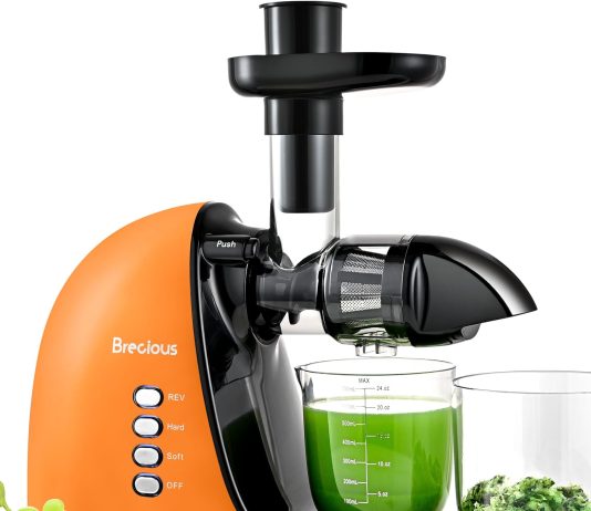 slow masticating juicerbrecious cold press juicer with 2 speed modes quiet motorjuicer machines vegetable and fruit with 4