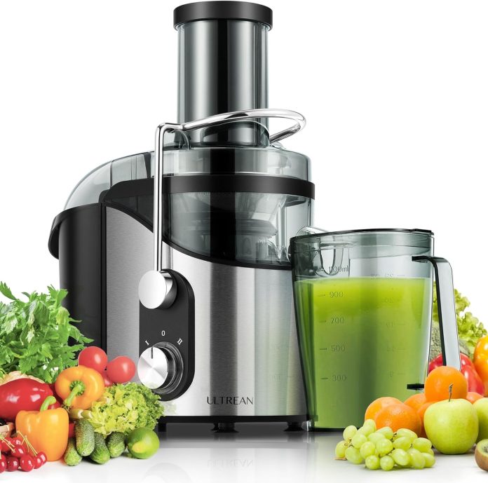 ultrean juicer machine 800w juicer with big mouth 3 feed chute dual speeds centrifugal juice maker for fruits and veggie