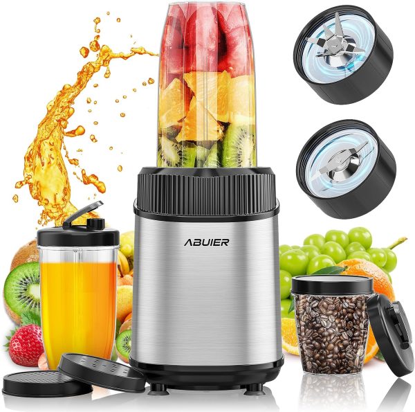 900W Smoothie Blender, Abuler Personal Blender for Shakes and Smoothies, 13 Pieces with 20 OZ *2 To-Go Cups, Portable Blenders for Kitchen Smoothie Ice Protein Frozen Juices Drink, Spices, BPA Free