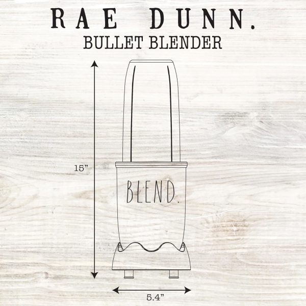 Rae Dunn Personal Blender 600W | 24oz Capacity | BPA-Free Jar | Crushes Ice | Leak-Proof | Anti-Slip Feet | Dishwasher Safe, Cream