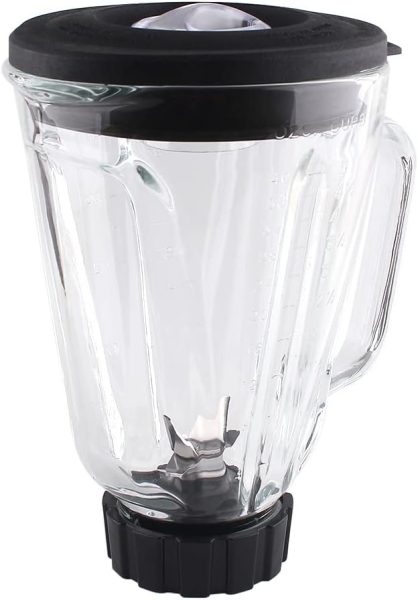 Replacement Parts 5cups Glass Jar with Blade and Base Bottom Cap,Compatible with Hamilton Beach Blenders